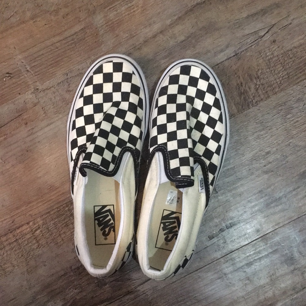 Slip on checkerboard vans